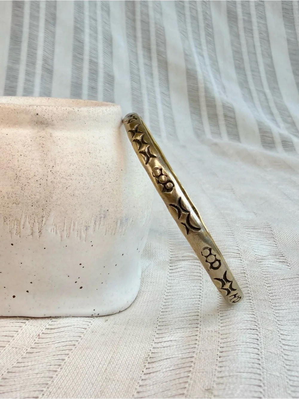 Vintage Taxco Mexico Sterling Silver 925 Brass Bangle Bracelet